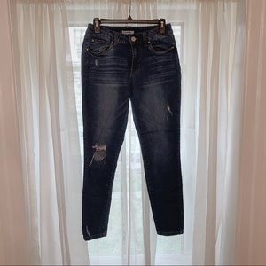 Dark Wash Ripped Skinny Jeans